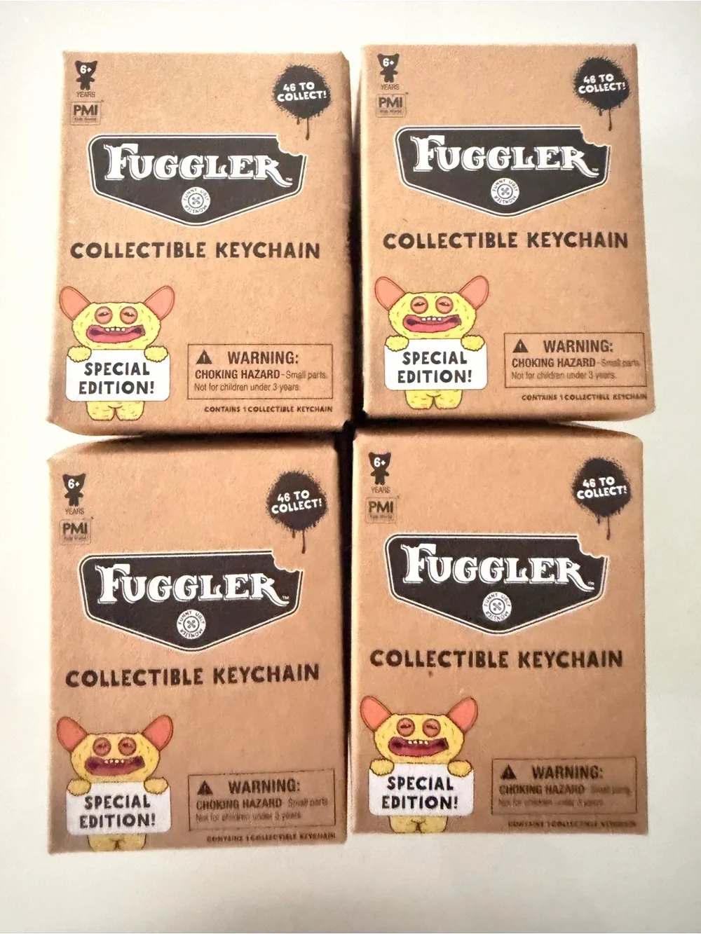 Fuggler Collectible Keychain - Yellow/Pink Special Edition (Set of 4)2026